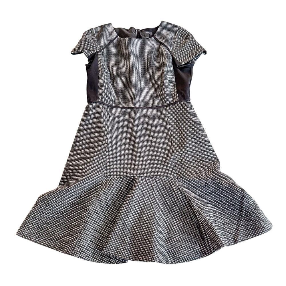 J. Crew Fit and Flare Wool Blend Skirt Black Dress Size 8